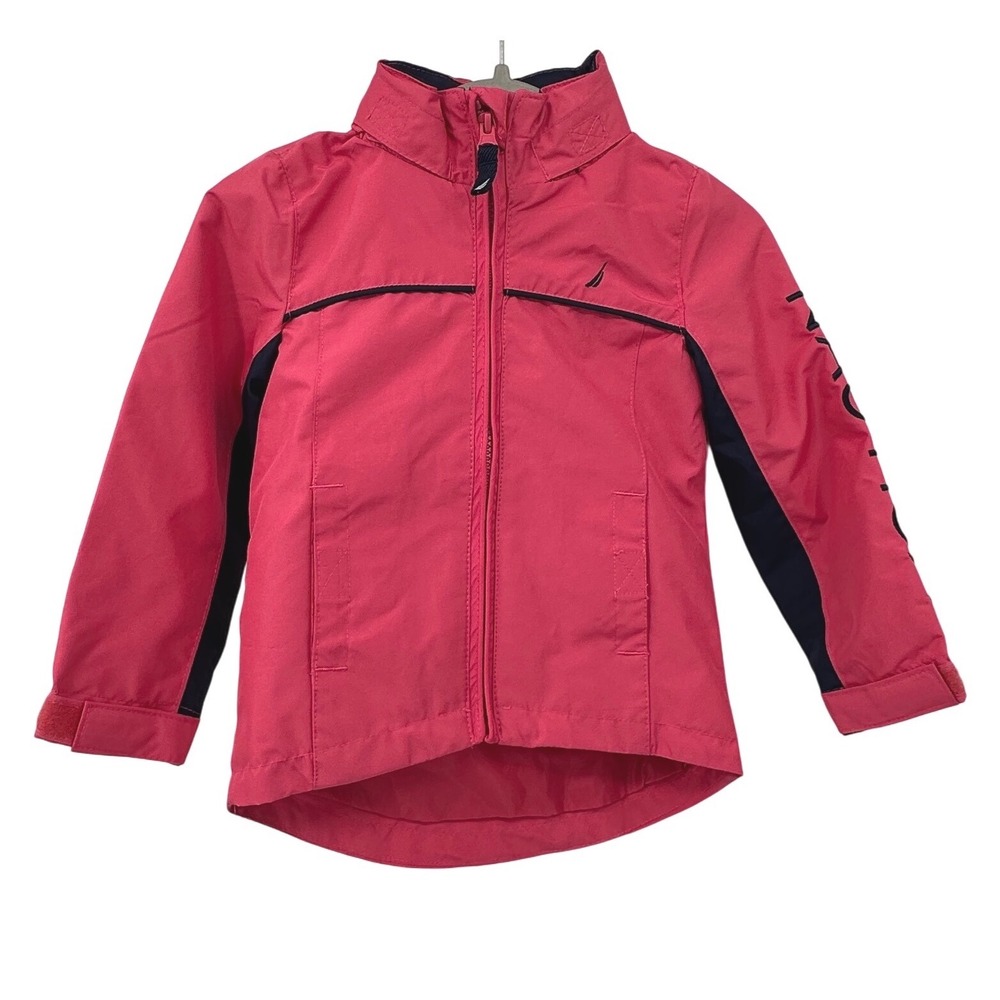 Nautica Water Resistant Jacket Full Zip Lightweight‎ Coat Pink Navy 2T